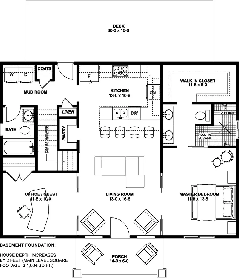 Cottage Two Bedroom House Plan